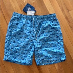 Peter Millar Blue Patterned Swim Shorts NWT